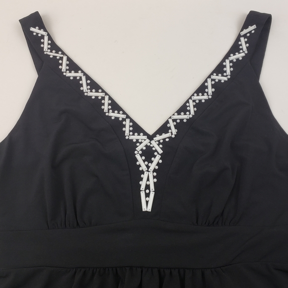Style & Co Black Maxi Dress with White Beading - Picture 3 of 10